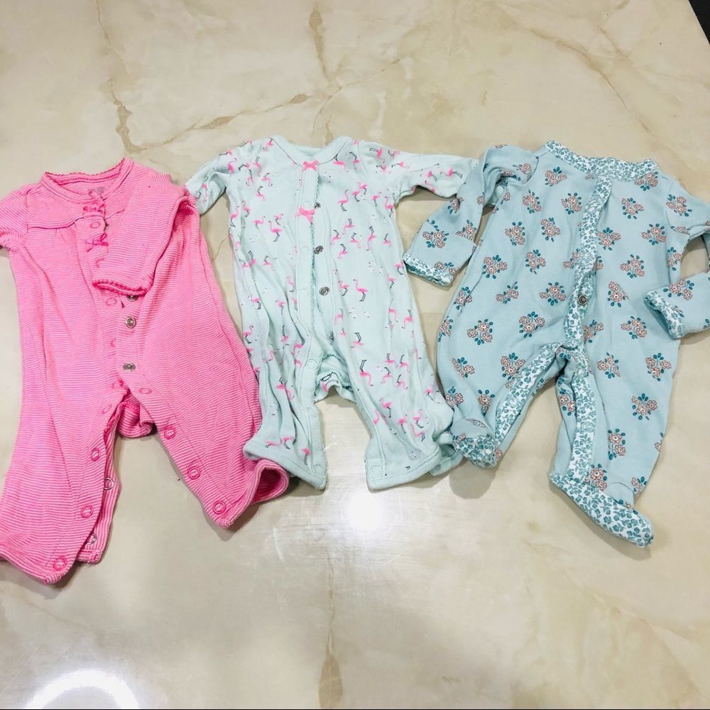 New born footsies bundle of 3